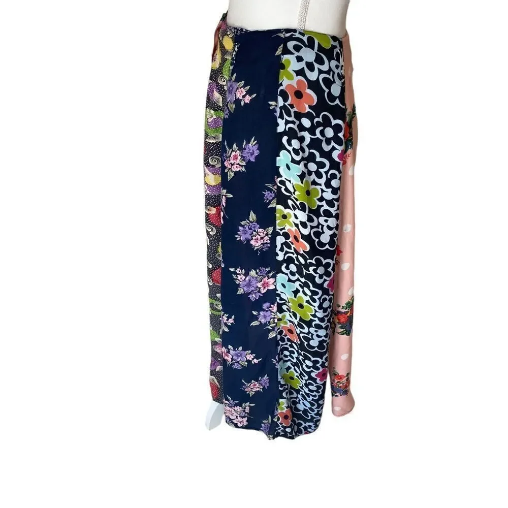 JouJou Journey Patchwork Quilt Long Boho Skirt Sz 6 NWOT